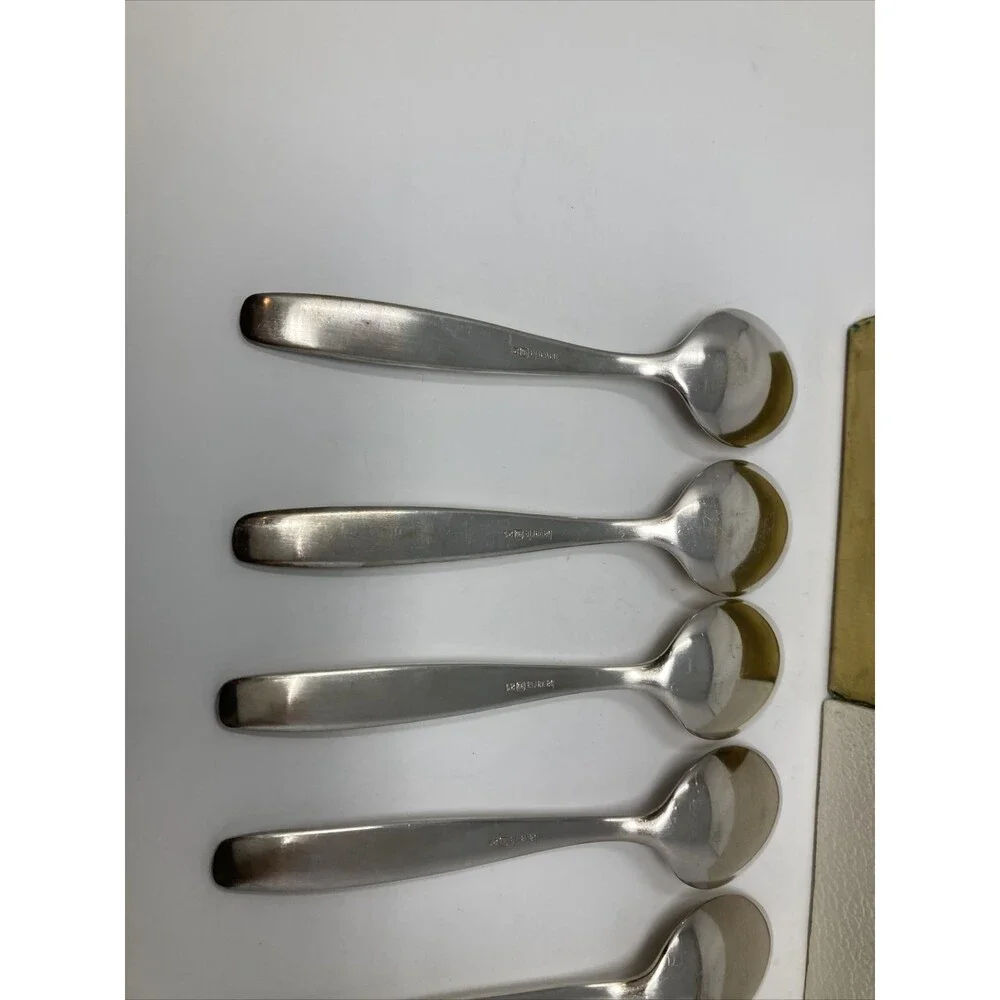 90 21 Silverplate Bavaria Germany Spoon Set 0f 6 Vintage 5.5” Demitasse Dessert